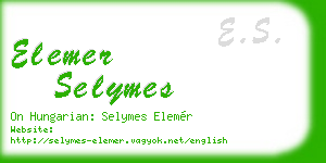 elemer selymes business card