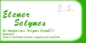 elemer selymes business card